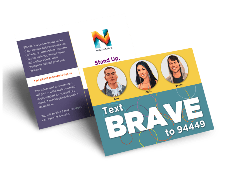 Text BRAVE to 94449 Postcard