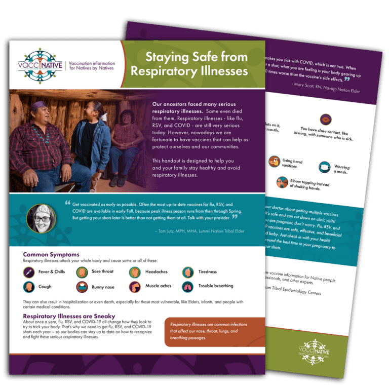 VacciNative Staying Safe From Respiratory Illnesses handout